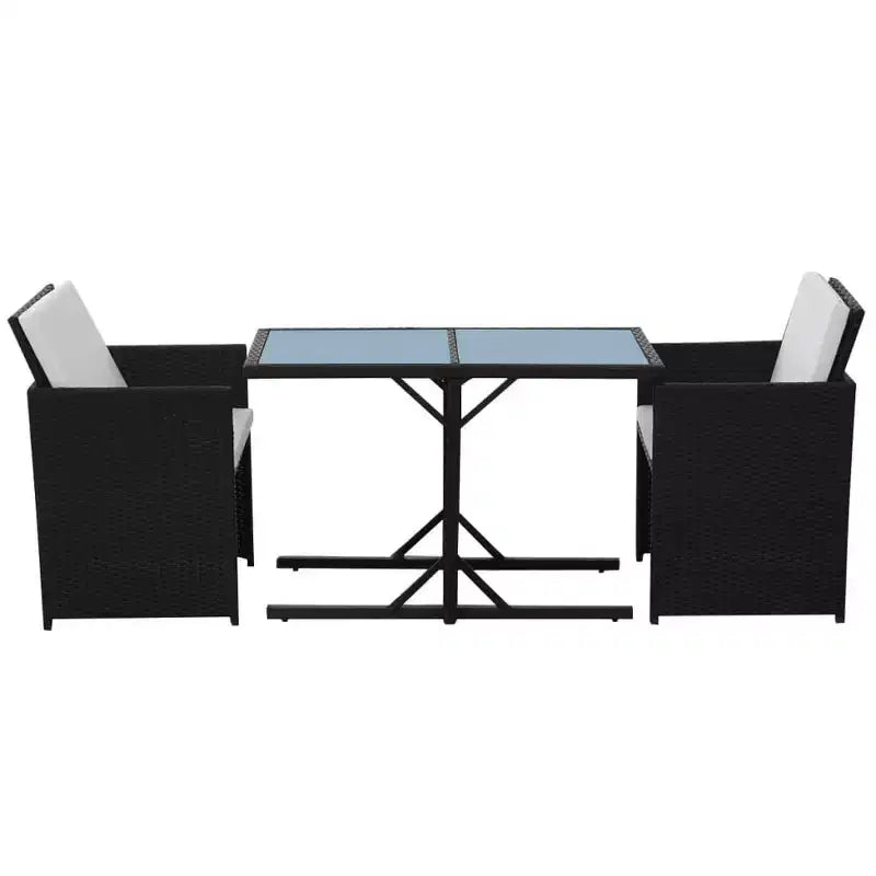 vidaXL Ensemble Bistro Table et Chaises de Salle à Manger Meubles d'extérieur Résine Tressée