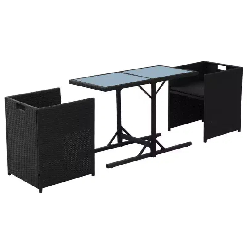 vidaXL Ensemble Bistro Table et Chaises de Salle à Manger Meubles d'extérieur Résine Tressée