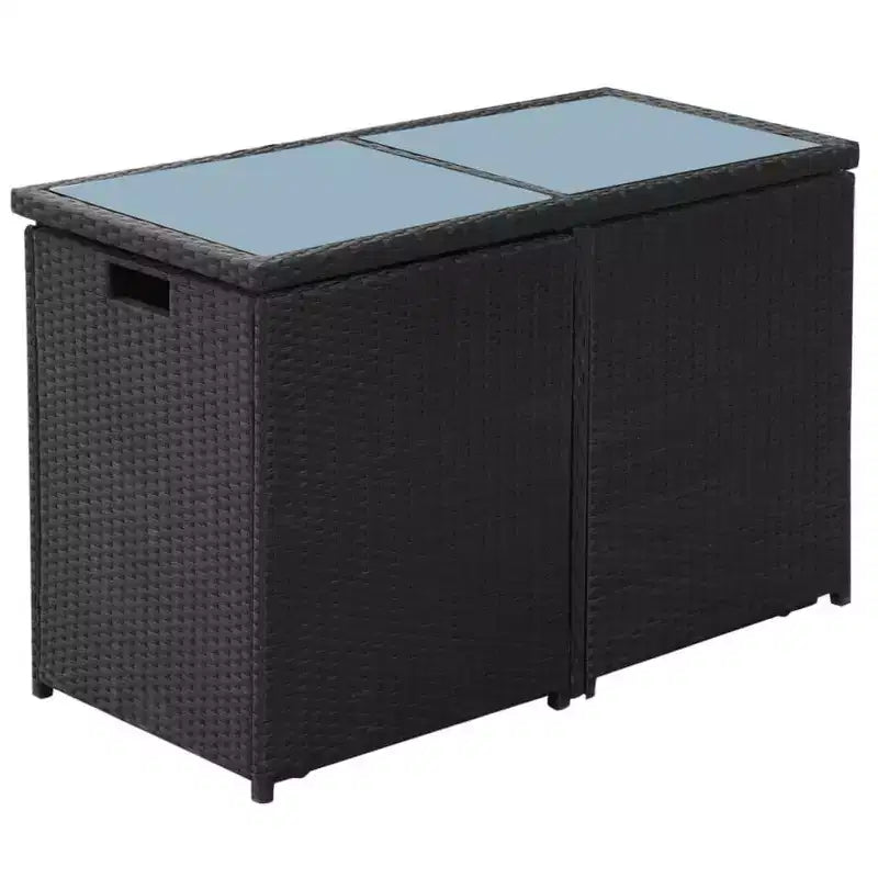 vidaXL Ensemble Bistro Table et Chaises de Salle à Manger Meubles d'extérieur Résine Tressée