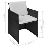 vidaXL Ensemble Bistro Table et Chaises de Salle à Manger Meubles d'extérieur Résine Tressée
