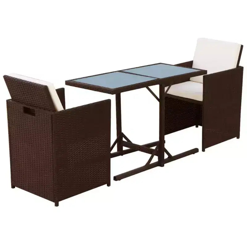 vidaXL Ensemble Bistro Table et Chaises de Salle à Manger Meubles d'extérieur Résine Tressée