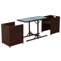 vidaXL Ensemble Bistro Table et Chaises de Salle à Manger Meubles d'extérieur Résine Tressée