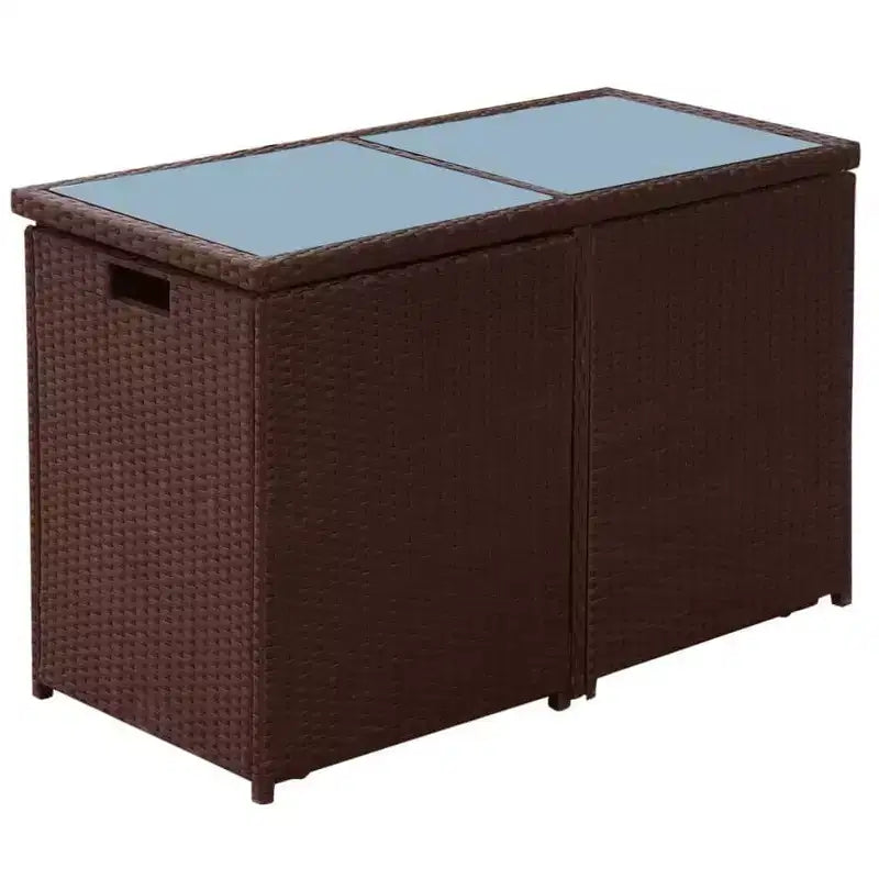 vidaXL Ensemble Bistro Table et Chaises de Salle à Manger Meubles d'extérieur Résine Tressée