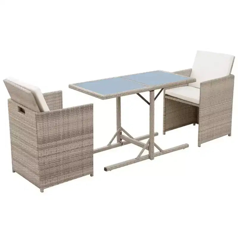 vidaXL Ensemble Bistro Table et Chaises de Salle à Manger Meubles d'extérieur Résine Tressée