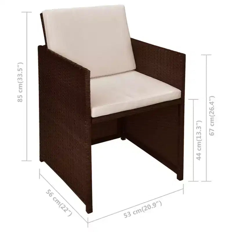vidaXL Ensemble Bistro Table et Chaises de Salle à Manger Meubles d'extérieur Résine Tressée