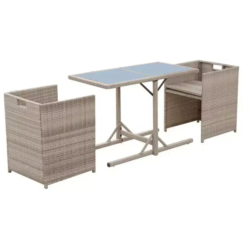 vidaXL Ensemble Bistro Table et Chaises de Salle à Manger Meubles d'extérieur Résine Tressée