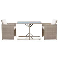 vidaXL Ensemble Bistro Table et Chaises de Salle à Manger Meubles d'extérieur Résine Tressée