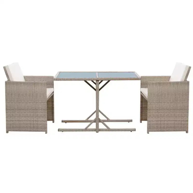 vidaXL Ensemble Bistro Table et Chaises de Salle à Manger Meubles d'extérieur Résine Tressée