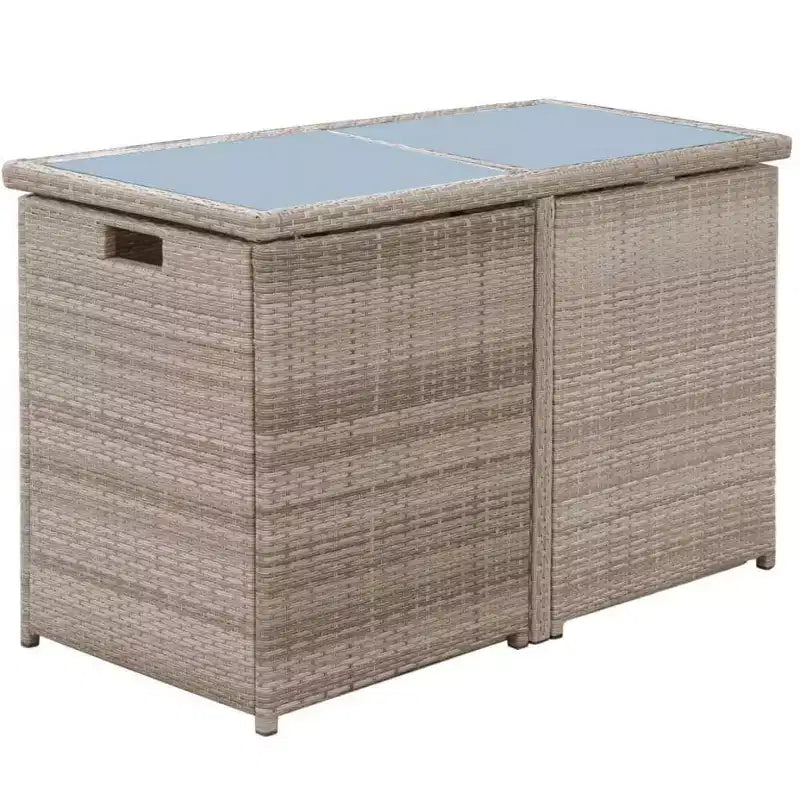 vidaXL Ensemble Bistro Table et Chaises de Salle à Manger Meubles d'extérieur Résine Tressée