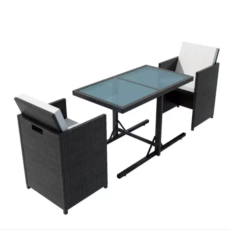 vidaXL Ensemble Bistro Table et Chaises de Salle à Manger Meubles d'extérieur Résine Tressée