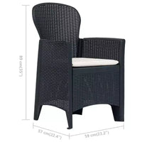 vidaXL Ensemble bistro de terrasse, table et chaises d'extérieur, ensemble de conversation en plastique