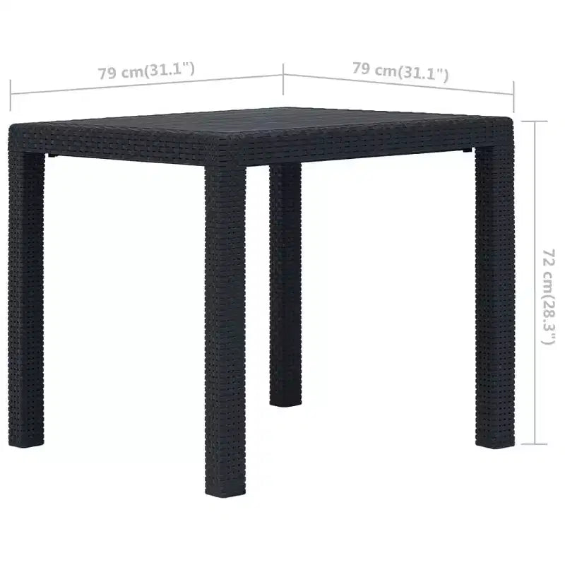 vidaXL Ensemble bistro de terrasse, table et chaises d'extérieur, ensemble de conversation en plastique