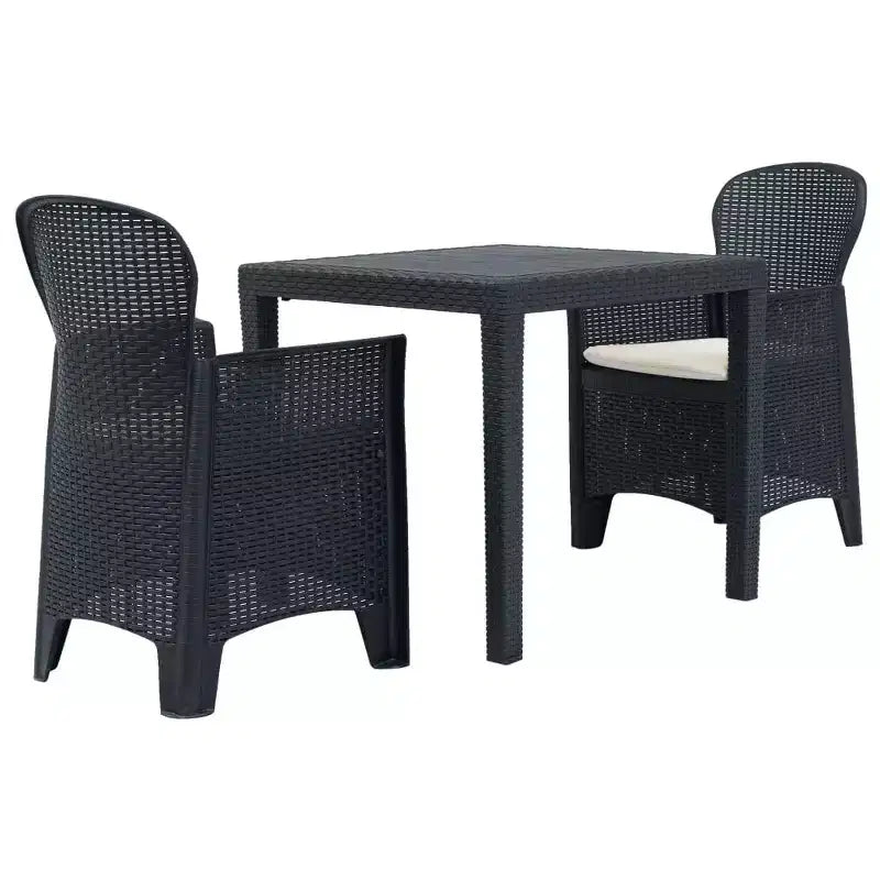 vidaXL Ensemble bistro de terrasse, table et chaises d'extérieur, ensemble de conversation en plastique