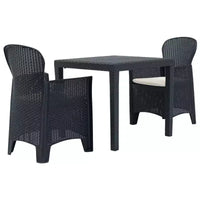 vidaXL Ensemble bistro de terrasse, table et chaises d'extérieur, ensemble de conversation en plastique