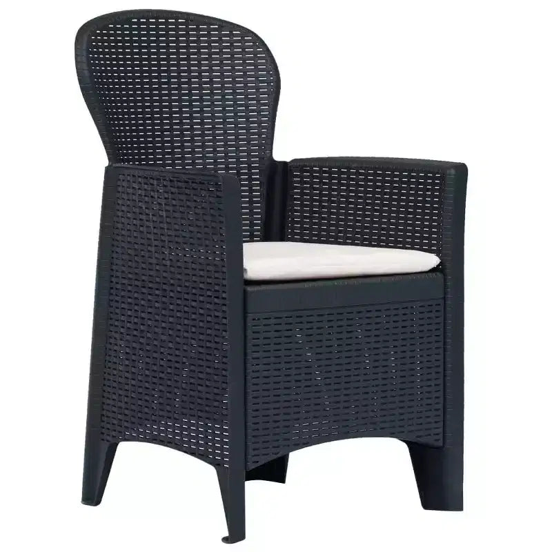 vidaXL Patio Bistro Set Outdoor Table and Chairs Conversation Set Plastic