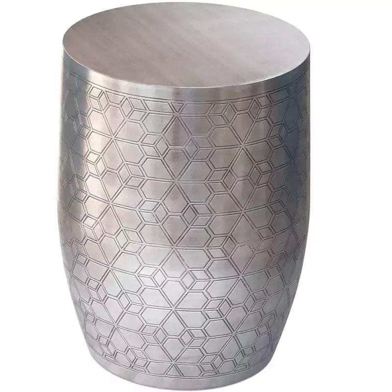 Table d'appoint en métal Jean 15 po de large à motif géométrique bohème, assemblée