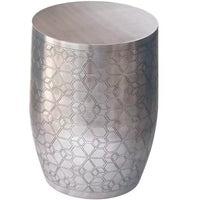 Table d'appoint en métal Jean 15 po de large à motif géométrique bohème, assemblée