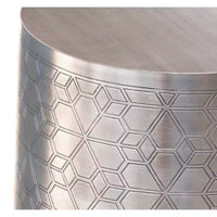 Table d'appoint en métal Jean 15 po de large à motif géométrique bohème, assemblée