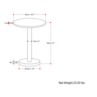Table d'appoint moderne Ryan 16 po de large