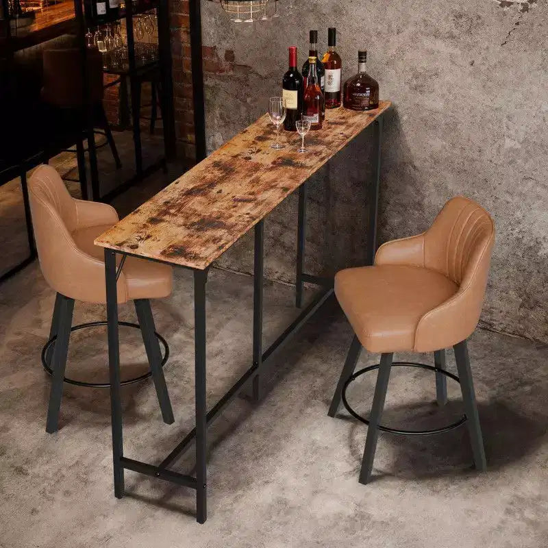 Karl Home Table de bar/salle à manger de 160 cm de hauteur de comptoir avec cadre en métal, table de canapé de pub pour la cuisine et le salon