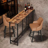 Karl Home Table de bar/salle à manger de 160 cm de hauteur de comptoir avec cadre en métal, table de canapé de pub pour la cuisine et le salon