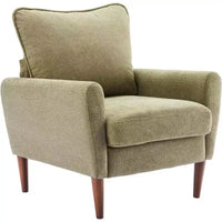 MAYEERTY Fauteuil de Lecture Moderne et Confortable, Siège Rembourré, Pieds en Bois Massif, Fauteuil Sofa Simple et Large