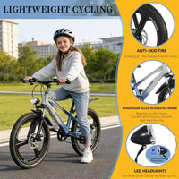 VTT NAYSAYE 20 pouces pour enfants avec transmission à 7 vitesses et cadre en alliage de magnésium pour garçons et filles âgés de 8 à 12 ans, 57.09*21.65*29.92