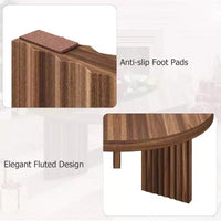 Petite table basse ronde 33.4 à plateau épais de 1.3, table centrale circulaire à pieds cannelés, tables cocktail d'appoint pour maison, bureau