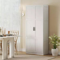 Garde-manger de cuisine haut HOMCOM 71 po avec charnières à fermeture douce, meuble de rangement garde-manger autoportant style ferme à étagères réglables
