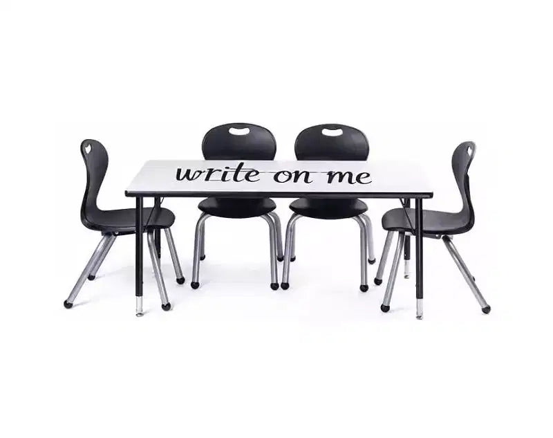 Ensemble table et chaises : Table à bord noir, Zuul noir 12 po