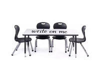 Ensemble table et chaises : Table à bord noir, Zuul noir 12 po