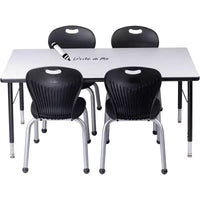 Ensemble table et chaises : Table à bord noir, Zuul noir 12 po