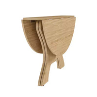 MAYEERTY table de salle à manger ronde pliable, table de cuisine en MDF gain de place avec placage chêne sauvage, table polyvalente intérieur-extérieur
