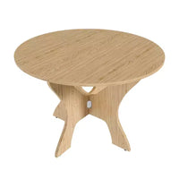 MAYEERTY table de salle à manger ronde pliable, table de cuisine en MDF gain de place avec placage chêne sauvage, table polyvalente intérieur-extérieur