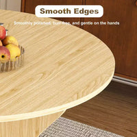 MAYEERTY table de salle à manger ronde pliable, table de cuisine en MDF gain de place avec placage chêne sauvage, table polyvalente intérieur-extérieur