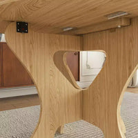 MAYEERTY table de salle à manger ronde pliable, table de cuisine en MDF gain de place avec placage chêne sauvage, table polyvalente intérieur-extérieur