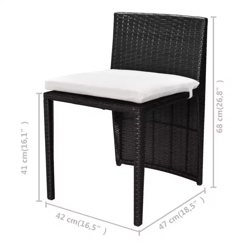 vidaXL Ensemble bistro de terrasse, ensemble de mobilier d'extérieur, table et chaises en résine tressée poly