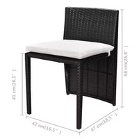 vidaXL Ensemble bistro de terrasse, ensemble de mobilier d'extérieur, table et chaises en résine tressée poly