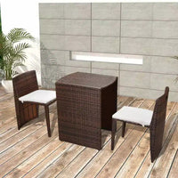 vidaXL Ensemble bistro de terrasse, ensemble de mobilier d'extérieur, table et chaises en résine tressée poly