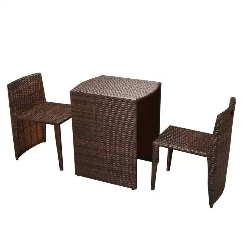 vidaXL Ensemble bistro de terrasse, ensemble de mobilier d'extérieur, table et chaises en résine tressée poly
