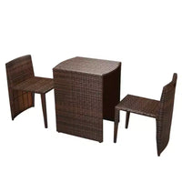 vidaXL Ensemble bistro de terrasse, ensemble de mobilier d'extérieur, table et chaises en résine tressée poly