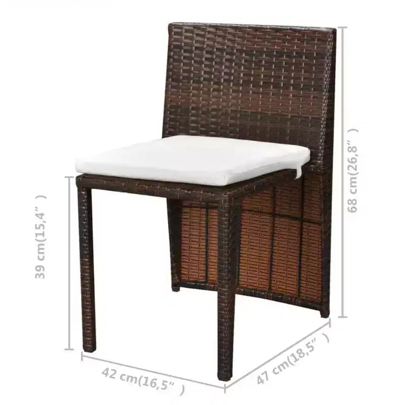 vidaXL Ensemble bistro de terrasse, ensemble de mobilier d'extérieur, table et chaises en résine tressée poly