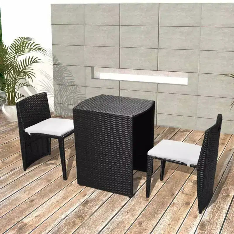 vidaXL Ensemble bistro de terrasse, ensemble de mobilier d'extérieur, table et chaises en résine tressée poly