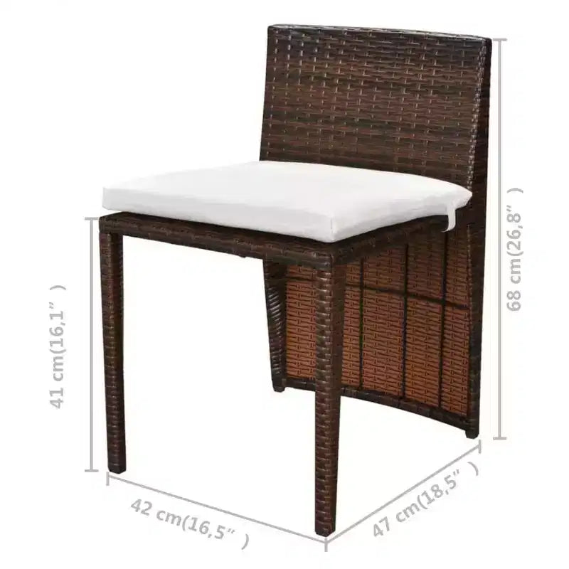 vidaXL Ensemble bistro de terrasse, ensemble de mobilier d'extérieur, table et chaises en résine tressée poly