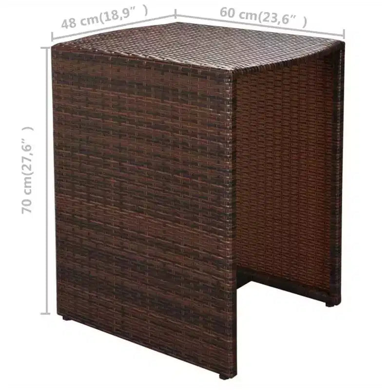 vidaXL Ensemble bistro de terrasse, ensemble de mobilier d'extérieur, table et chaises en résine tressée poly