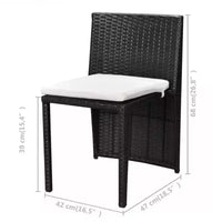 vidaXL Ensemble bistro de terrasse, ensemble de mobilier d'extérieur, table et chaises en résine tressée poly