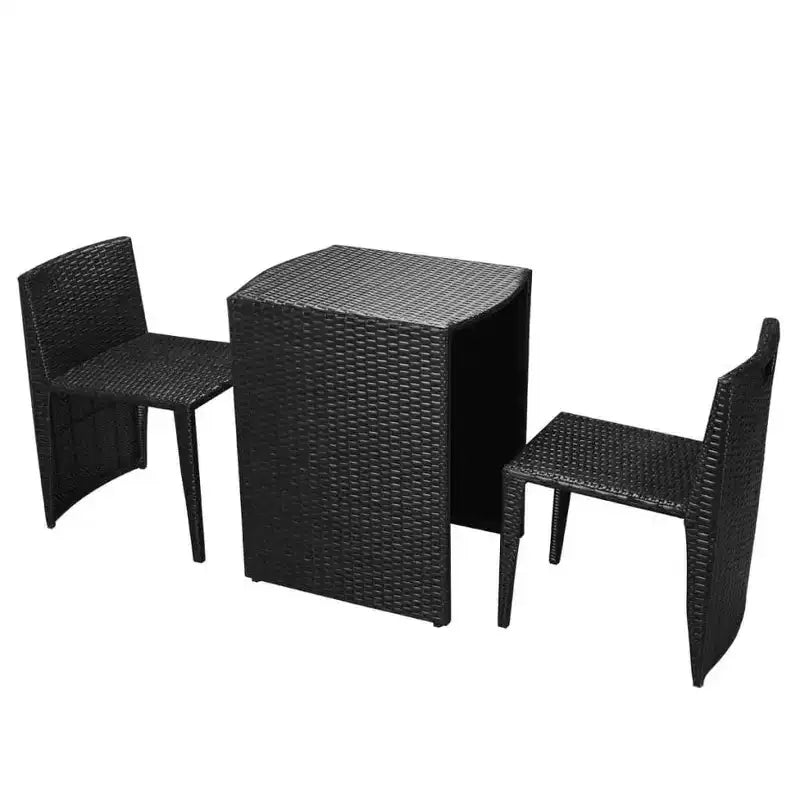 vidaXL Ensemble bistro de terrasse, ensemble de mobilier d'extérieur, table et chaises en résine tressée poly