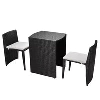 vidaXL Ensemble bistro de terrasse, ensemble de mobilier d'extérieur, table et chaises en résine tressée poly