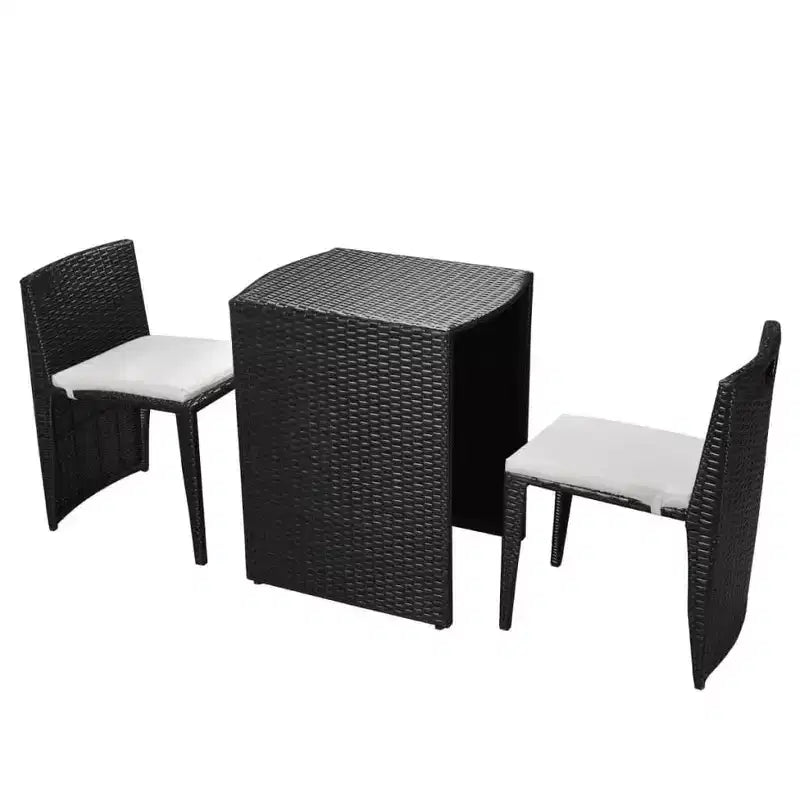 vidaXL Ensemble bistro de terrasse, ensemble de mobilier d'extérieur, table et chaises en résine tressée poly