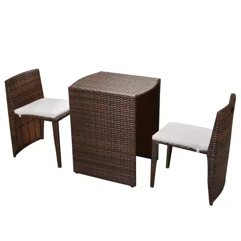vidaXL Ensemble bistro de terrasse, ensemble de mobilier d'extérieur, table et chaises en résine tressée poly